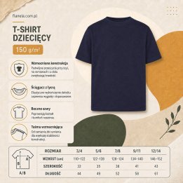 T-shirt Dziecięcy 150 g/m²- granatowy