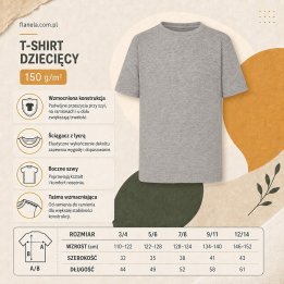 T-shirt Dziecięcy 150 g/m²- ciemny melanż