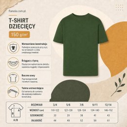 T-shirt Dziecięcy 150 g/m²- Zielony ciemny