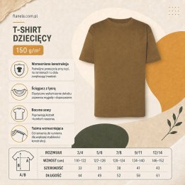 T-shirt Dziecięcy 150 g/m²- Khaki