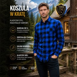 Koszula flanelowa niebiesko czarna 170 gr