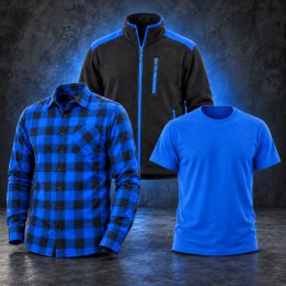 Zestaw bluza, koszula i T-shirt niebieski – rozmiar 2XL
