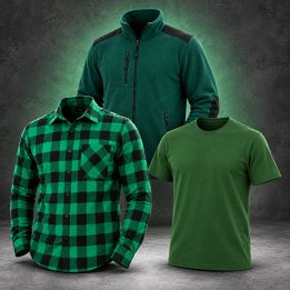 Zestaw bluza, koszula i T-shirt zielony – rozmiar 3XL