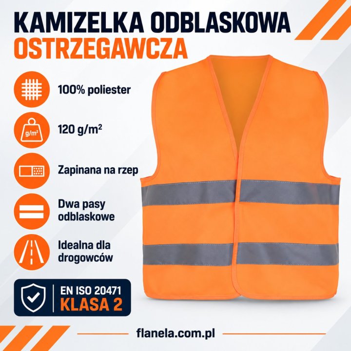 Kamizelka odblaskowa ostrzegawcza Pomarańczowa