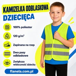 Kamizelka odblaskowa ostrzegawcza dziecięca żółta