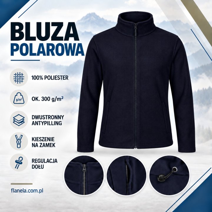 Bluza polarowa grantowa 300 g/m² antypilling