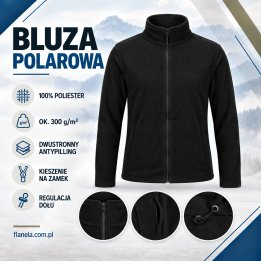 Bluza polarowa czarna 300 g/m² antypilling