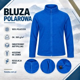 Bluza polarowa niebieska 300 g/m² antypilling