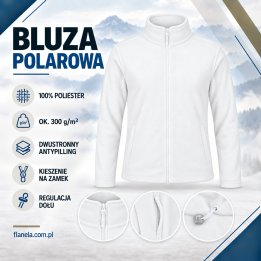 Biała bluza polarowa 300 g/m² antypilling