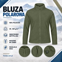Bluza polarowa khaki 300 g/m² antypilling | MOONTEX